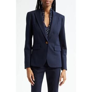 New VERONICA BEARD Navy Cutaway Dickey Jacket Size 6